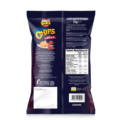 Aperi Snack Chips, gusto Paprika da 25g - Confezione da 40 pezzi