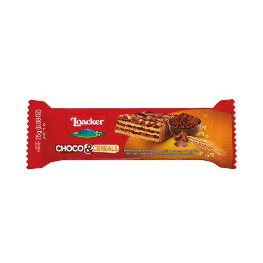 Loacker Choco&Cereals, barretta da 25gr - Confezione da 30 pezzi