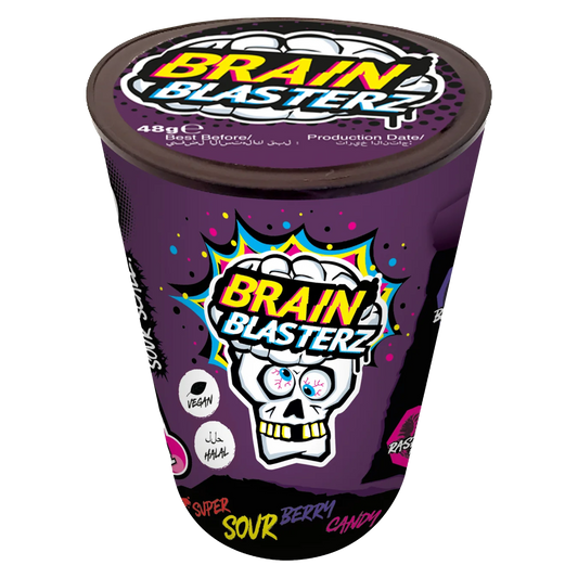 Brain Blasterz Super Sour Berry Candy - Caramelle Aspre al Gusto Frutti Rossi da 48 gr