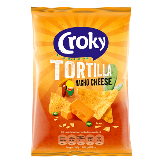 Croky Tortilla Nacho Cheese, nachos al formaggio