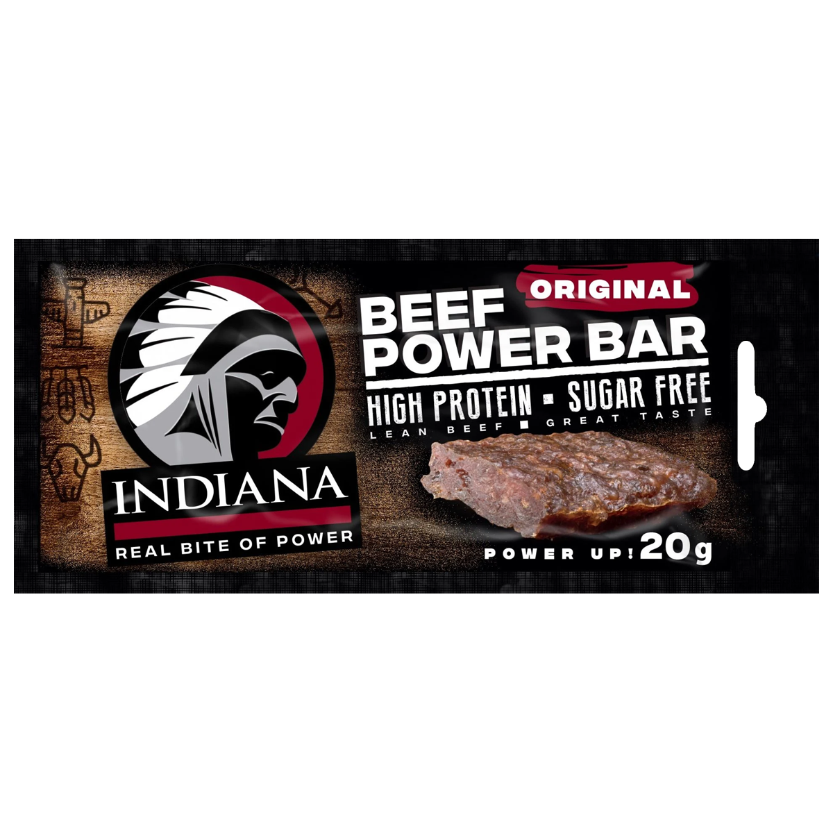 Indiana Beef Power Bar, barretta di carne secca da 20g