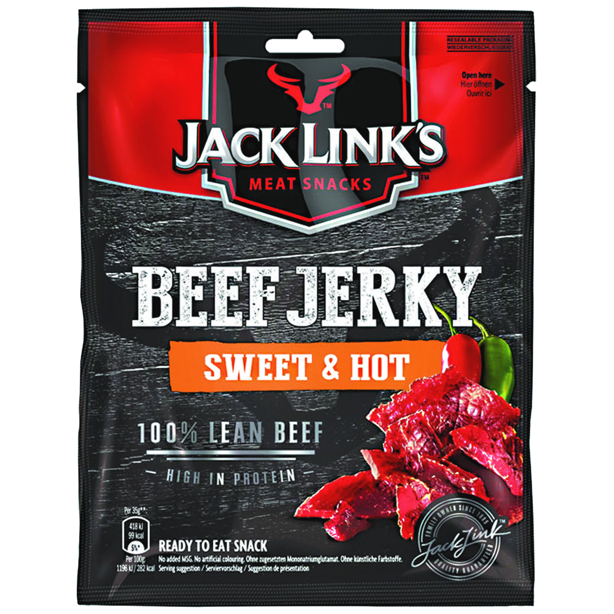 Jack Link’s Sweet&hot, carne secca leggermente piccante da 25 g