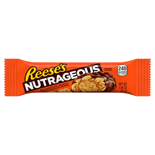 Reese’s Nutrageous, barretta al burro d'arachidi e cioccolato da 47g